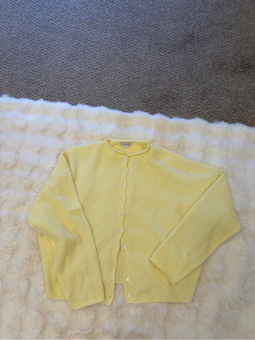 Classic Lightweight Yellow Button-Front Cardigan for Women